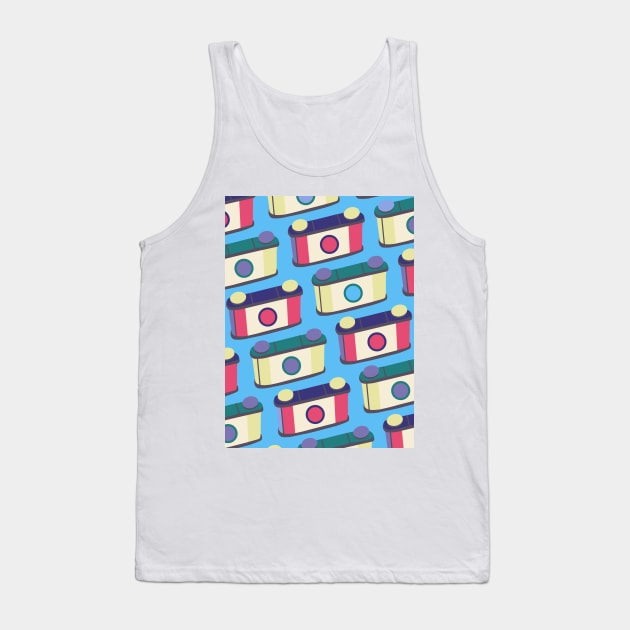 Retro Pinhole Camera Pattern - True Summer Seasonal Color Palette Tank Top by aaalou